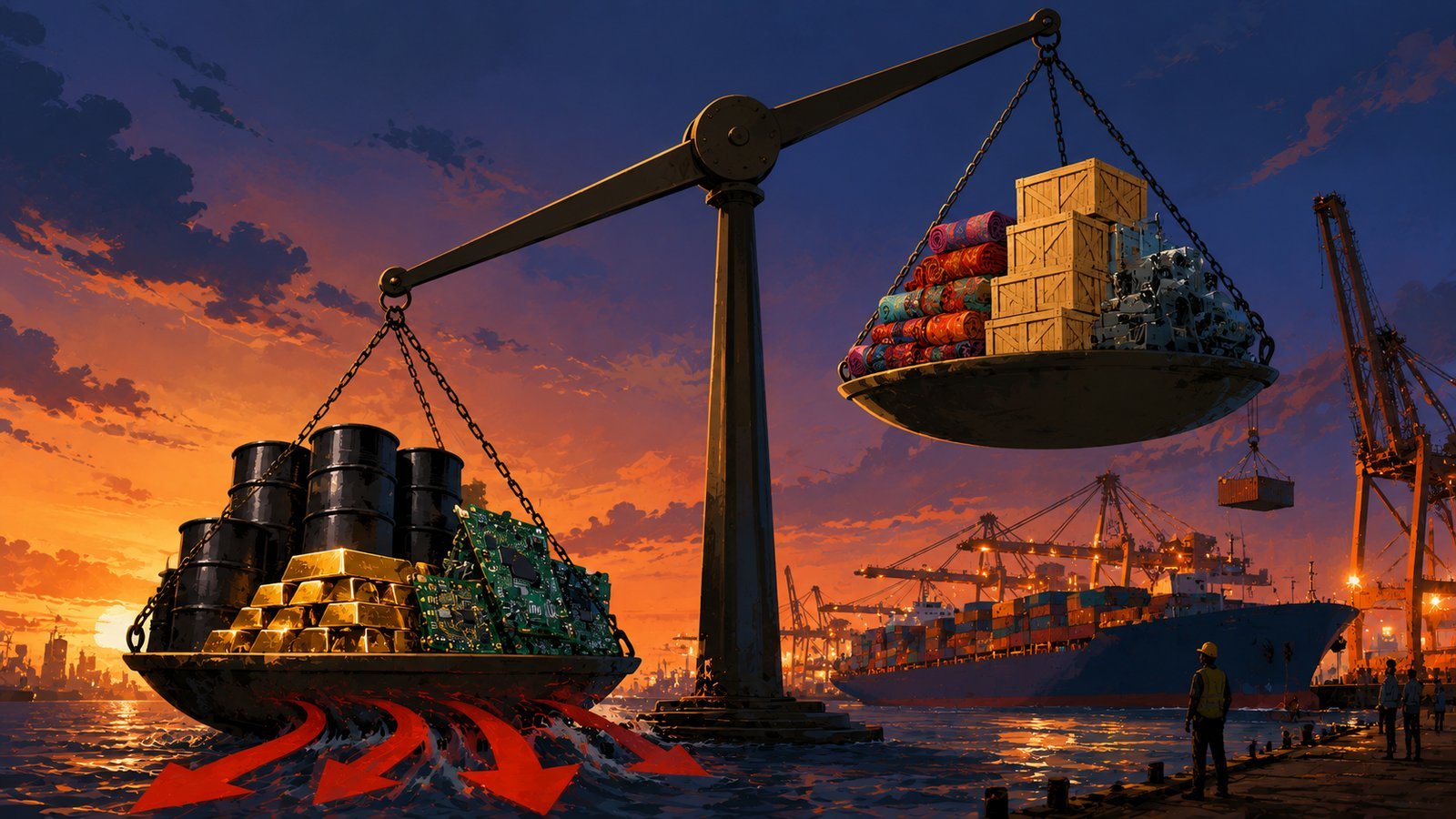 India Trade Deficit Widens to $30.43 Billion in June 2026